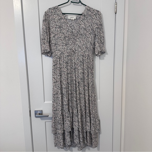 Ba&sh Patterned Midi V- Neck Dress Size Large Women’s - Picture 4 of 15